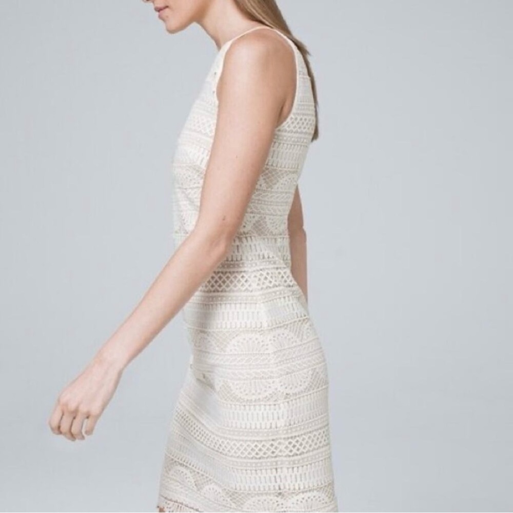 NWT White House Black Market White Lace Mini Dress - Picture 4 of 9